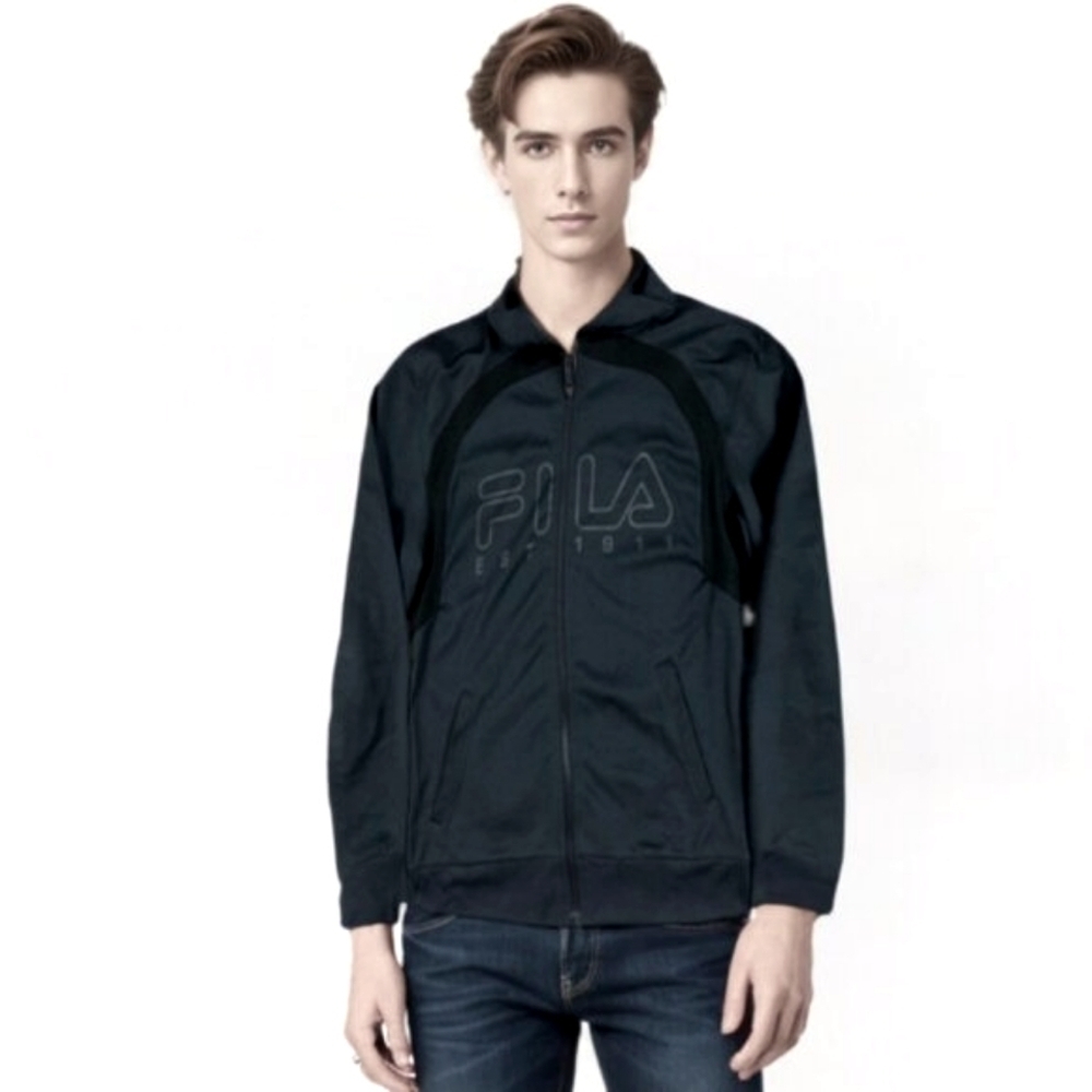 Fila F-Box Mens Size XL Athletic Track Jacket  black Zip Up Long‎ Sleeve Vintage
